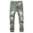 thumbnail image 1 of GYRATEDREAM Kid Boys Ripped Destroyed Straight Leg Jeans Children Fashion Skinny Fit Elastic Waist Distressed Denim Pants Stretch Slim Trousers for 5-13 Years, 1 of 1