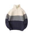 thumbnail image 1 of GYRATEDREAM Toddler Baby Boys Girls Knit Sweaters Cable Ruffle Neck High Collar Fall Winter Soft Warm Sweater Pullover Tops for 14-15Y Blue, 1 of 9