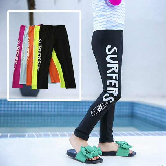 GYRATEDREAM Kids Active Leggings Swim Tights for Boys and Girls Beach Bathing Swimsuit UPF 50+ Sun Protective,Size 5-6 Years