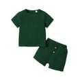 thumbnail image 1 of GYRATEDREAM 1-6Y Toddler Baby Boy Summer Outfit Short Sleeves Solid Color T Shirt Top and Casual Shorts Set Cute Infant Newborn Clothes, 5-6 Years, 1 of 7