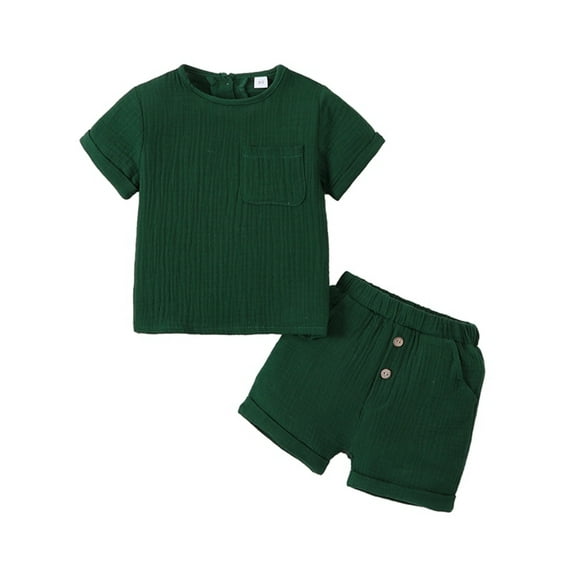 GYRATEDREAM 1-6Y Toddler Baby Boy Summer Outfit Short Sleeves Solid Color T Shirt Top and Casual Shorts Set Cute Infant Newborn Clothes, 5-6 Years