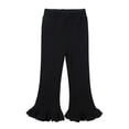 thumbnail image 1 of GYRATEDREAM Toddler Baby Girl Flare Pants for Infant Little Girls Wide Leg Ruffle Pants Bell Bottoms Legging Trousers for 2-3Y Black-B, 1 of 9