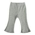 GYRATEDREAM Kids Baby Girl Knit Bell Bottoms Solid Color Flared Pants