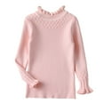 thumbnail image 1 of GYRATEDREAM Kids Baby Girls Basic Solid Color Half Turtleneck Cotton T-Shirt Tops Long Sleeve Clothes 2-7 Years, 1 of 7