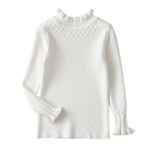 GYRATEDREAM Kids Baby Girls Basic Solid Color Half Turtleneck Cotton T-Shirt Tops Long Sleeve Clothes 2-7 Years