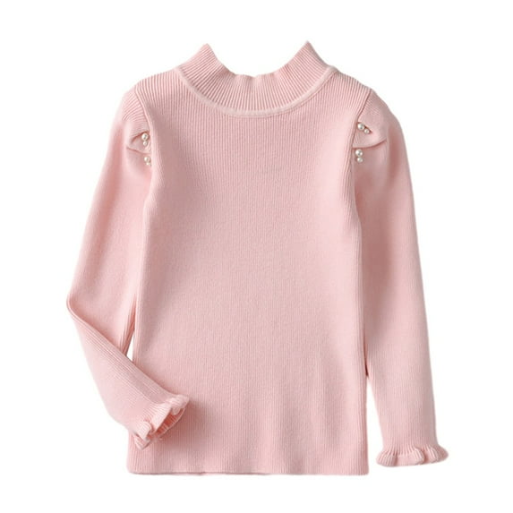 GYRATEDREAM Kids Baby Girls Basic Solid Color Half Turtleneck Cotton T-Shirt Tops Long Sleeve Clothes 2-7 Years