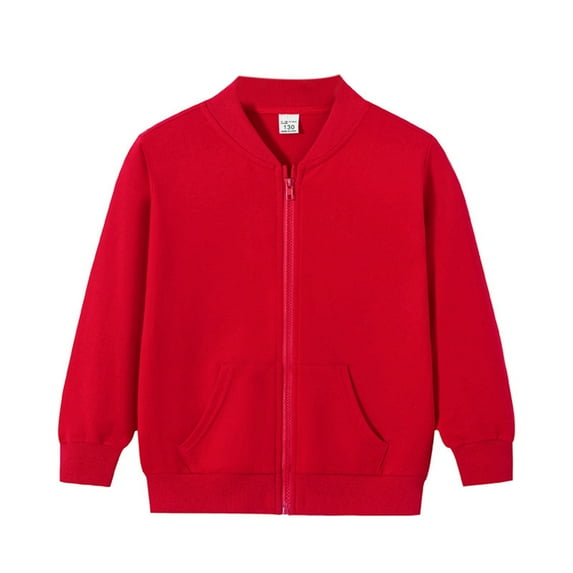 GYRATEDREAM Kids Baseball Jacket School Varsity Uniform Casual Sweatshirt Girls Sweater Jacket Baseball Solid Color, 3-4Y