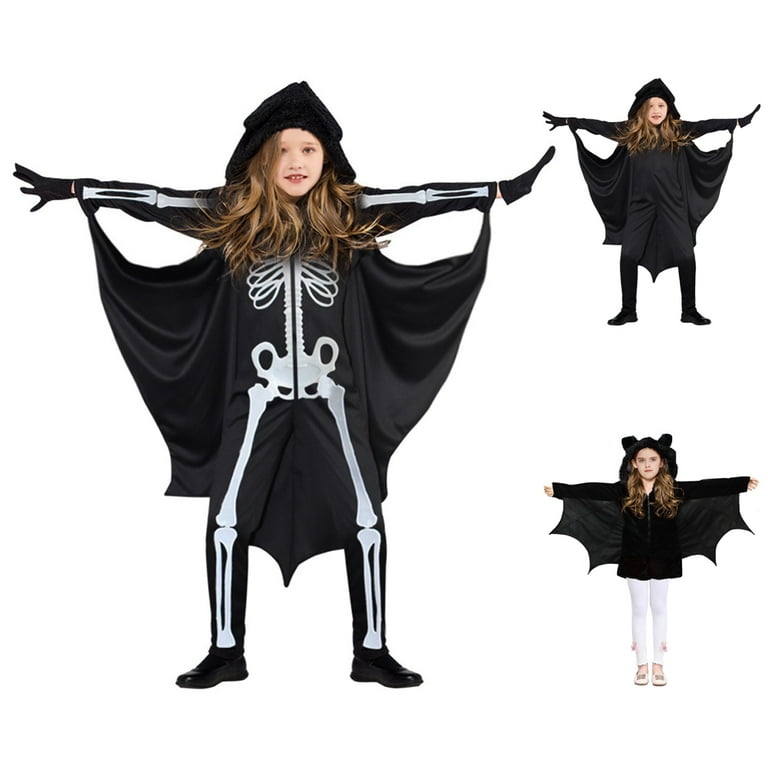 Skeleton Bat Costume for Kids Halloween Jumpsuit with Wings Skeleton Bat Costume for Kids Halloween Jumpsuit with Wings