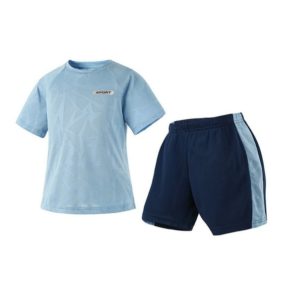 GYRATEDREAM Kids Boys 2 Piece Shorts Set Active Short Sleeve Quick-Drying T-Shirt and Performance Athletic Shorts Outfits Set for Boys 4-12 Years