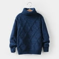 thumbnail image 1 of GYRATEDREAM Kids Boys Girls Cable Knit Slim Fit Sweaters Long Sleeve Crewneck Chunky Pullover Cute Knitwear Fall Jumper Tops for 5-6Y Blue, 1 of 9