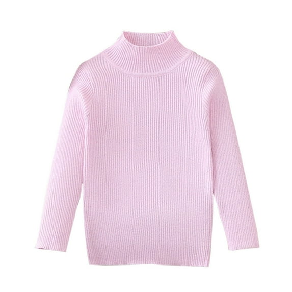 GYRATEDREAM Kids Boys Girls Cable Knit Slim Fit Sweaters Long Sleeve Crewneck Chunky Pullover Cute Knitwear Fall Jumper Tops for 5-6Y Pink