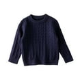 thumbnail image 1 of GYRATEDREAM Kids Boys Girls Cable Knit Slim Fit Sweaters Long Sleeve Crewneck Chunky Pullover Cute Knitwear Fall Jumper Tops for 6-7Y Blue, 1 of 8