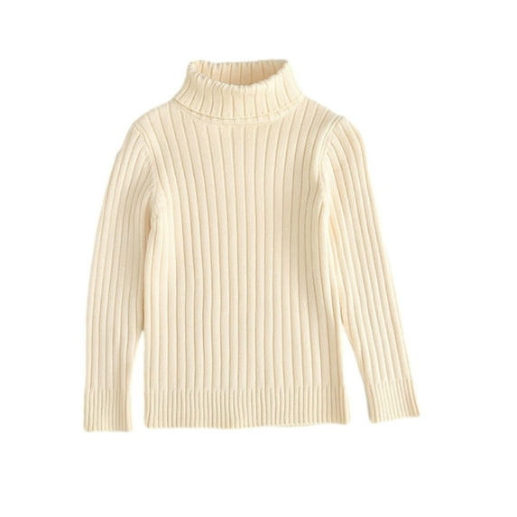 GYRATEDREAM Kids Boys Girls Cable Knit Slim Fit Sweaters Long Sleeve Crewneck Chunky Pullover Cute Knitwear Fall Jumper Tops for 8-9Y White