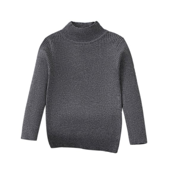 GYRATEDREAM Kids Boys Girls Cable Knit Slim Fit Sweaters Long Sleeve Crewneck Chunky Pullover Cute Knitwear Fall Jumper Tops for 9-10Y Gray