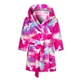 thumbnail image 1 of GYRATEDREAM Kids Boys Girls Flannel Bathrobes Soft Hooded Robes 2-12 Years, 1 of 10