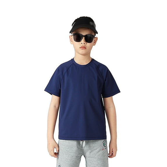 GYRATEDREAM Kids Quick Dry T-Shirts Basic Athletic Running Short-Sleeve T-Shirt Youth Active Tee Shirts for Boys Girls 7-13 Years