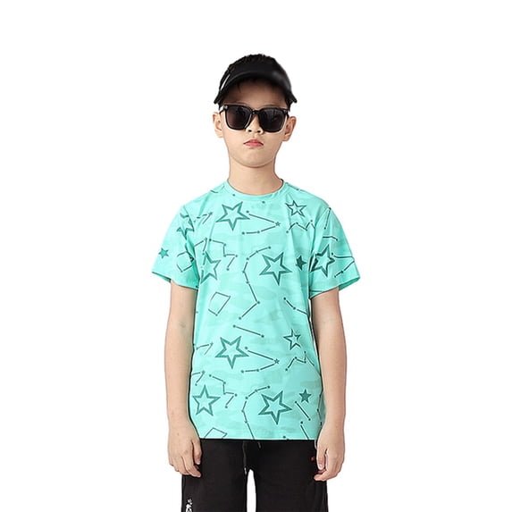 GYRATEDREAM Kids Boys Girls Spring Summer T-shirt Moisture Wicking Athletic Graphic Print T Shirts Children Short Sleeve Breathable Quick Dry Sports Tee Tops for 7-13 Years