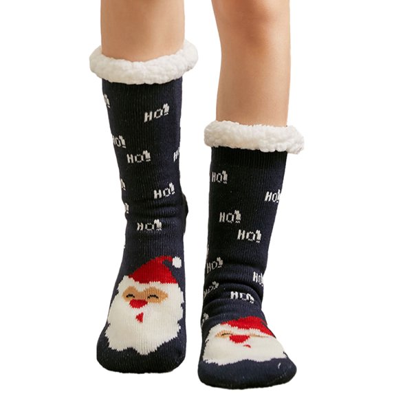 GYRATEDREAM Kids Christmas Fuzzy Crew Socks Boys Girls Cotton Home Holiday Xmas Gifts Boot Socks Children Stuffers Cozy Fluffy Calf Socks Costume Party for 5-14 Years