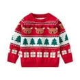 thumbnail image 1 of GYRATEDREAM Kids Christmas Sweater for Boys Girls Winter Long Sleeve Crewneck Knitted Pullover Reindeer Christmas Jumper Top for 6-7Y Red, 1 of 9
