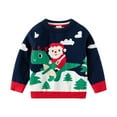 thumbnail image 1 of GYRATEDREAM Kids Christmas Sweatshirts Boys Girls Funny Print Xmas Clothes Top Child Long Sleeve Crewneck Pullover for 8-9Y Blue, 1 of 5