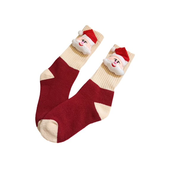 GYRATEDREAM Kids Christmas Wool Socks Winter Warm Wool Hiking Thermal Thick Boot Cozy Crew Socks for Toddlers Boys Girls for 1-12Y Red
