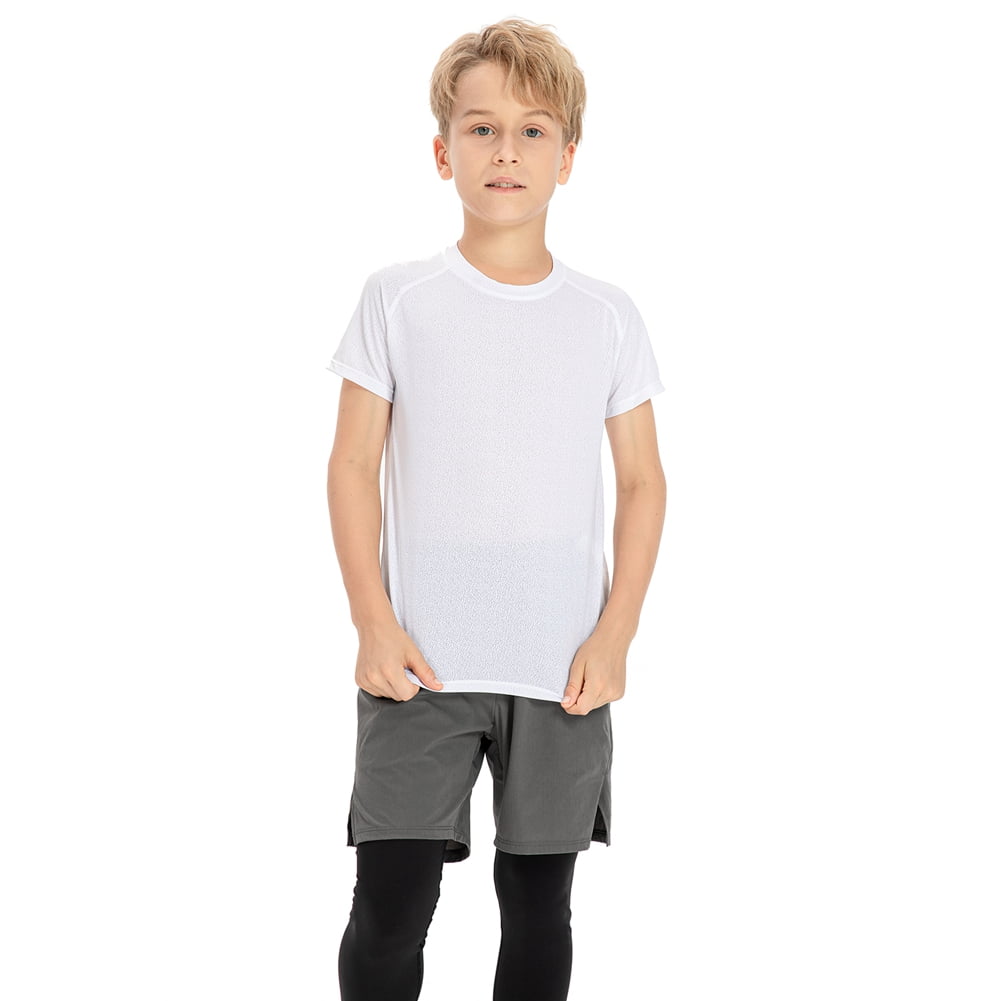 Short Sleeve Under Armour Kids Compression Shorts Boys White T