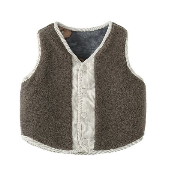 GYRATEDREAM Kids Fleece Vest Jacket Warm Sleeveless Reversible Outwear Coat for Boys Girls Baby Toddler 2-7T