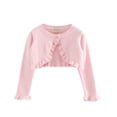 thumbnail image 1 of GYRATEDREAM Kids Girls Cardigan Sweaters Toddler Long Sleeve Cable Knitted Cropped Sweater Button Closure Tops for 1-8Y Pink, 1 of 1