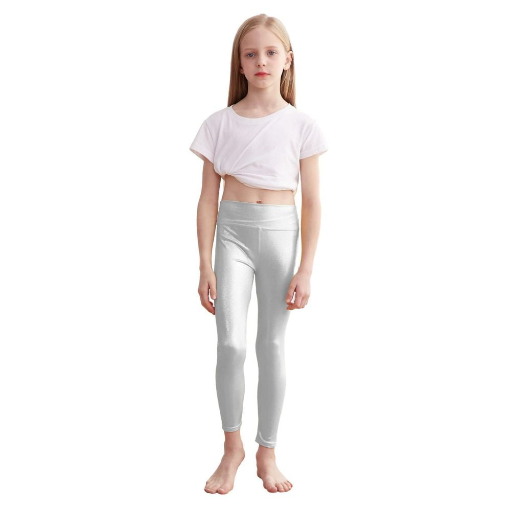 Glänzende Tanzleggings Für Mädchen - Metallic Gymnastikhose Mit Hoher Elastizität