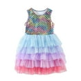 thumbnail image 1 of GYRATEDREAM Kids Girls Dresses Fish Scale Print Mermaid Dress Sleeveless Tutu Dresses Party Wedding Birthday Tulle Dresses for 4-5T, 1 of 5