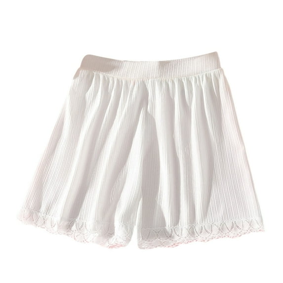 GYRATEDREAM Kids Girls Shorts Underwear Safety Leggings High Waist Under Dress Yoga Gymnastics Undershorts Activewear for 7-8Y White