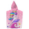 thumbnail image 1 of GYRATEDREAM Kids Hooded Bath Towel Robe Kids Hooded Cartoon Pattern Beach Swimming Quick Dry Absorbent Poncho, 1 of 6