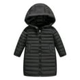 thumbnail image 1 of GYRATEDREAM Kids Hooded Padded Coat Boys Girls Long Down Jacket Windproof Warm Puffer Coat 3-10T, 1 of 5