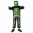 thumbnail image 1 of GYRATEDREAM Kids Skeleton Costume Glow in the Dark Skeletons Boys and Girls Halloween Skeleton Costumes Jumpsuit Pajama for 10-14Y Black, 1 of 7