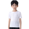 thumbnail image 1 of GYRATEDREAM Kids Summer Moisture Wicking Active Athletic Performance Undershirt Round Neck Short-Sleeve Solid Color T-Shirt Boys & Girls Teenagers Aged 4 Years-14 Years, 1 of 8