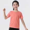 thumbnail image 1 of GYRATEDREAM Kids Summer Moisture Wicking Active Sports T-Shirt Round Neck Short-Sleeve Solid Color Undershirt Boys & Girls Teenagers Aged 4 Years-14 Years, 1 of 8
