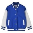 thumbnail image 1 of GYRATEDREAM Kids Varsity Jacket Boys Girls Baseball Jacket Sports Outerwear Zipper Coat for School Uniform for 8-9Y Blue, 1 of 9