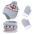 thumbnail image 1 of GYRATEDREAM Kids Winter Hat Gloves Scarf Set Knitted Toddler Beanie Cap Mitten Gloves Neck Warmer for Boys Girls Aged 1-6 Years, 1 of 3