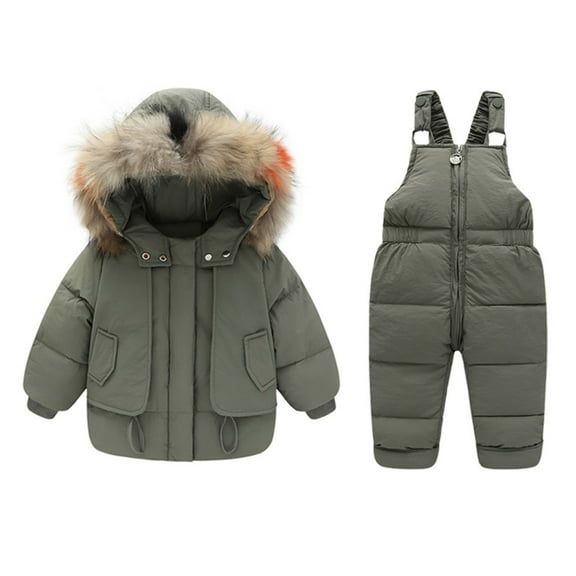 GYRATEDREAM Kids Winter Puffer Jacket and Snow Pants 2-Piece Snowsuit Skisuit Set 1-6T