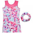 thumbnail image 1 of GYRATEDREAM Leotards for Girls Gymnastics Toddler Dance Biketards Mermaid Athletic Dance Wear Shiny Rainbow, Red Mermaid 7-8 Years, 1 of 7