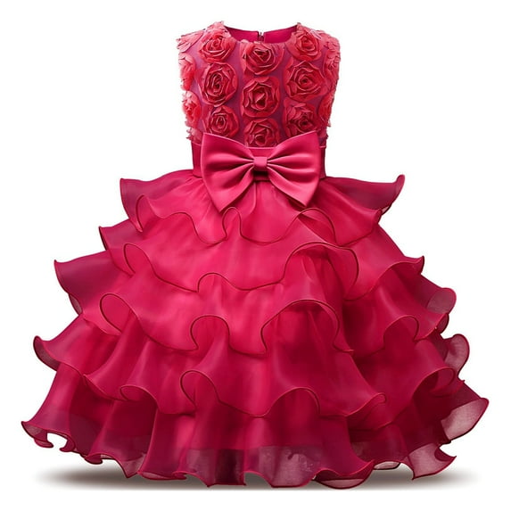 GYRATEDREAM Little Big Girls Lace Tulle Ruffles Princess Dress Flower Kids Birthday Dress Layered Dresses