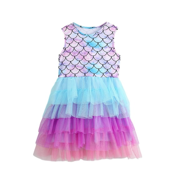 GYRATEDREAM Little Girls Layered Tutu Dress Toddler Sleeveless Dresses Summer Dresses Casual Party Tulle Sundress