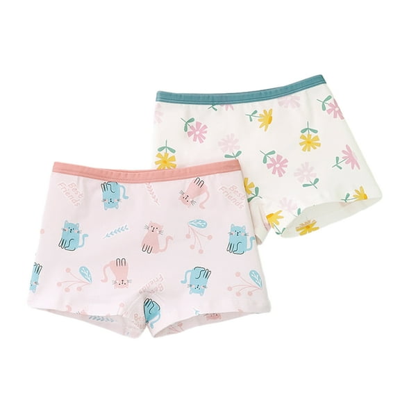 GYRATEDREAM Little Girls Underwear Toddler Panties Cotton Boyshort Soft Breathable Underpants Kids Boxer Briefs 2-Pack