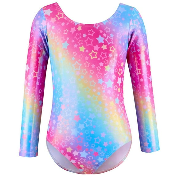 GYRATEDREAM Long Sleeve Gymnastics Leotards for Girls Dance Biketards One-Piece Colorful Dancewear Unitards for 3-4 Years