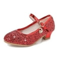 thumbnail image 1 of GYRATEDREAM Low Heel Dress Shoes for Toddler Girl Little Princess Girl Glitter Mary Jane Ballet Flats, 1 of 8