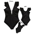 thumbnail image 1 of GYRATEDREAM Mommy and Me Swimsuit One Piece Solid Color V Neck Bathing Suits Family Matching Swimwear Monokini, 1 of 8
