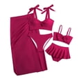 thumbnail image 1 of GYRATEDREAM Mommy and Me Swimsuits 3 Pieces Bikini Set Family Matching Tankini Sets Women Swimwear Girls Bathing Suits with Cover up for 5-6T, 1 of 1