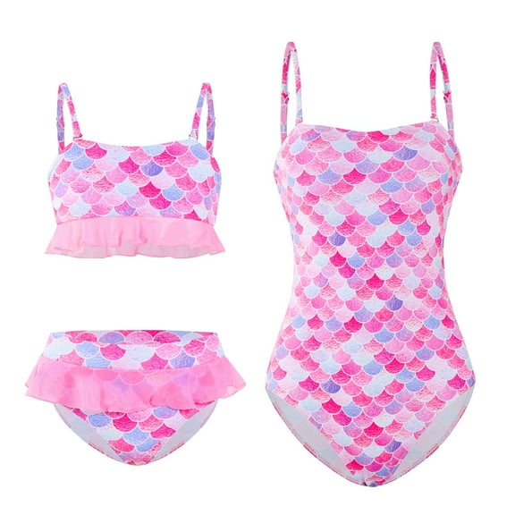 GYRATEDREAM Mommy and Me Swimsuits Family Matching Swimsuits One-Piece Swimsuit Bathing Suits Swimwear for L