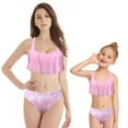 thumbnail image 1 of GYRATEDREAM Mommy and Me Swimsuits High Waisted Bikini Swimsuit 2 Piece Ruffled Flounce Swimwear Family Matching Bathing Suit Sets, 1 of 9