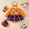 thumbnail image 1 of GYRATEDREAM My 1st Halloween Newborn Baby Girl Pumpkin Romper Dress Tutu Onesie Infant Halloween Outfits Fall Winter Clothes 0-18 Months, 1 of 10